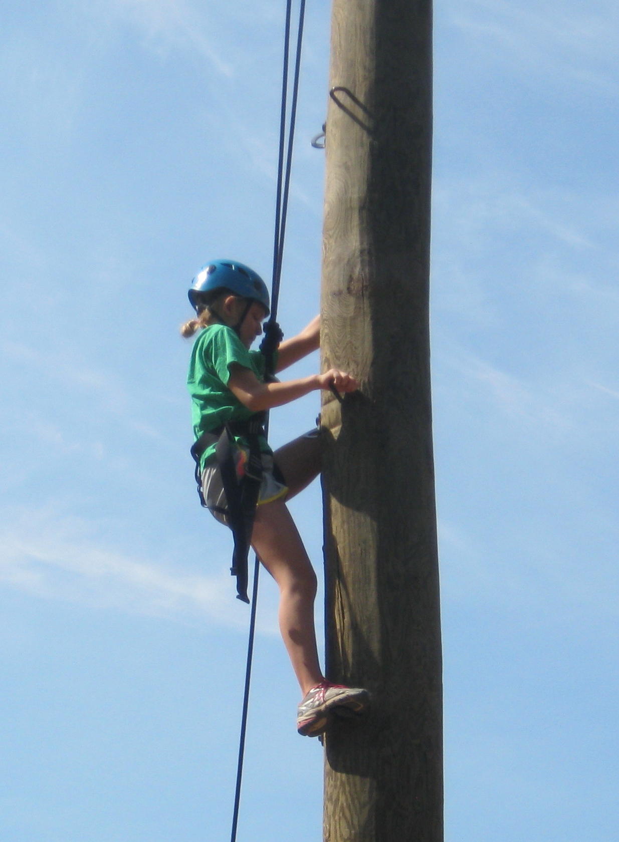 2013-09-07 Trout Lodge Cate Pine Zip climb.jpg